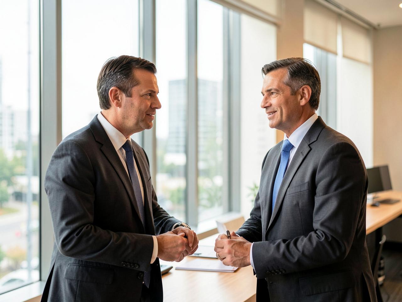 Unternehmer und Investmentpartner im vertraulichen Austausch