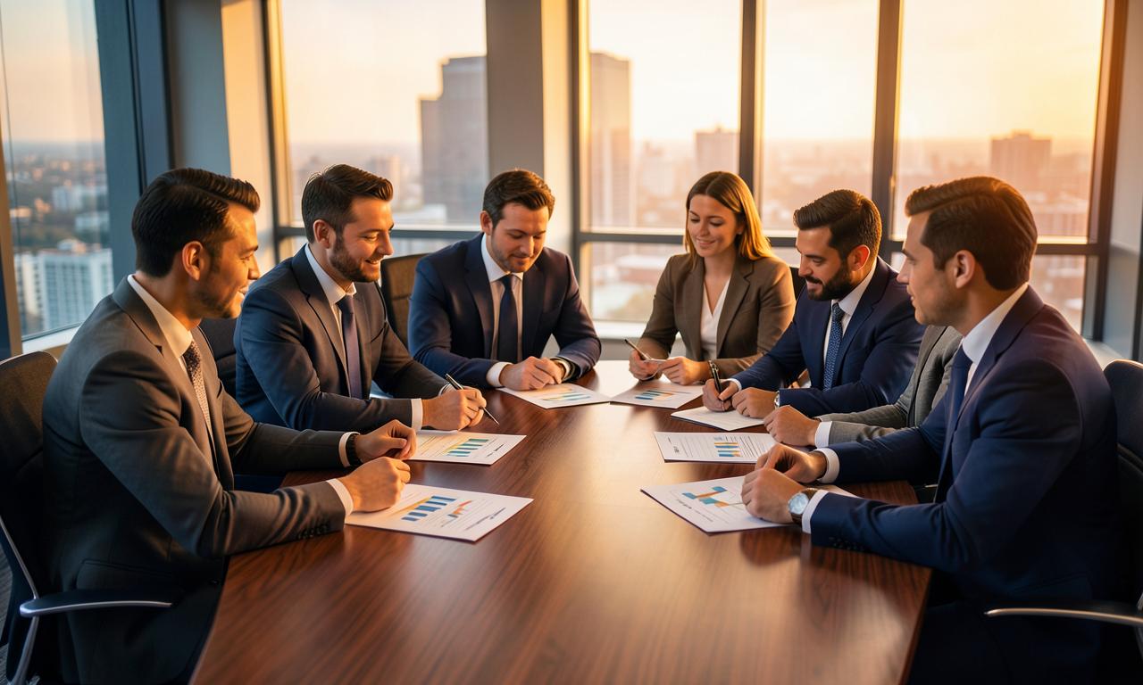 Beratungsteam bei der Strategiebesprechung