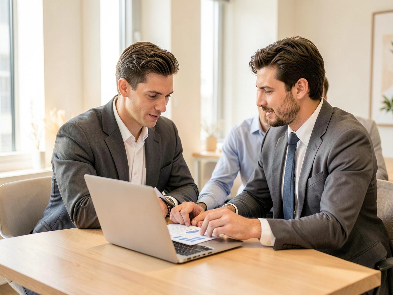 Investor und Unternehmer besprechen eine Wachstumsfinanzierung