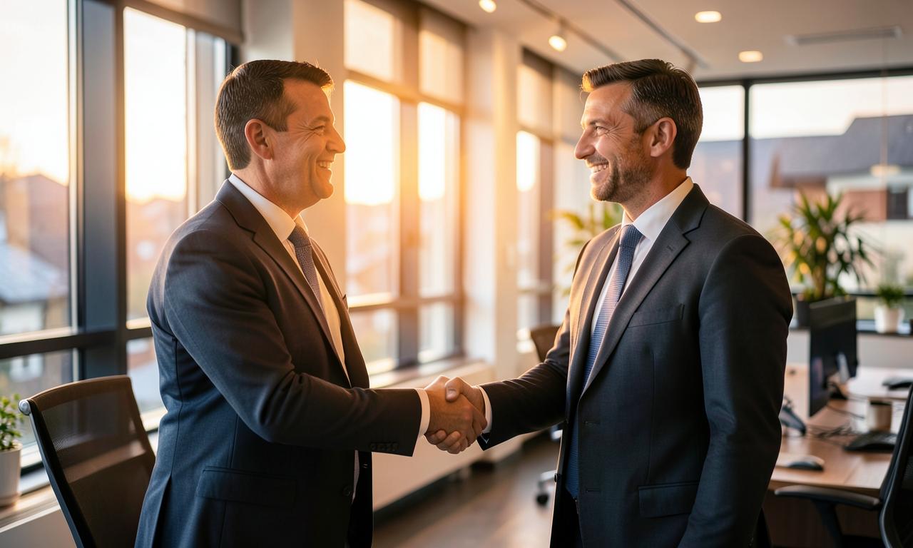 Händedruck zwischen Geschäftspartnern